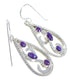 Southwestern Magenta Turquoise And Sterling Silver Hook Dangle Earrings WX67156